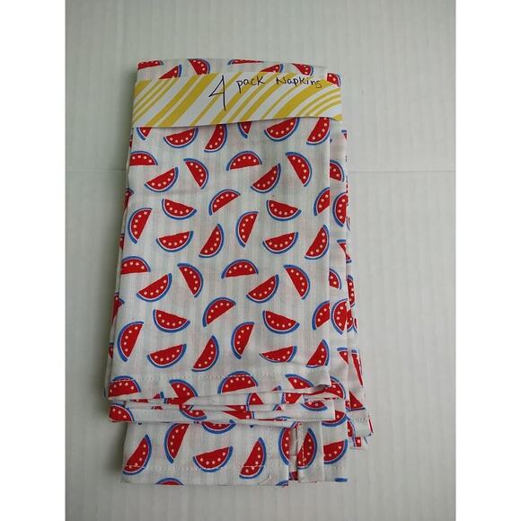 Watermelon 100 Cotton Handmade Napkins 4 Pack - Picture 1 of 6